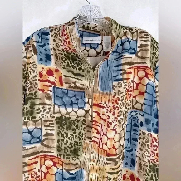 Alfred Dunner Women Zip-Up Lightweight Summer Jacket Artsy Bohemian Plus Size 16 - Picture 2 of 13